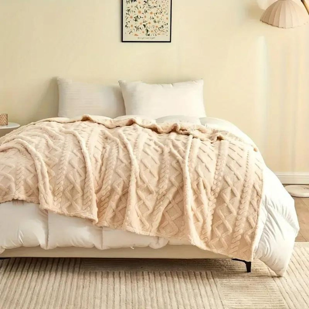 3D Plush Dense Weave Fleece Blanket – Ultra-Soft Warm Throw for Bed, Couch, Travel & Outdoor, Air-Conditioning Friendly, 3 Colors, 2 Sizes - product image 16