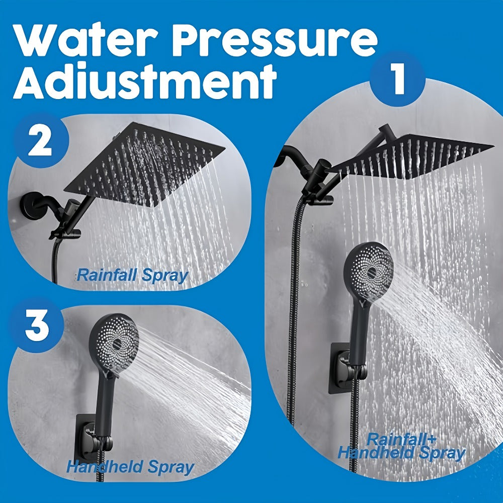 Rain Shower System with Handheld Shower Head – High Pressure Rainfall Showerhead Combo Copper Diverter Anti-Clog 8 10 12 Inch - product image 4