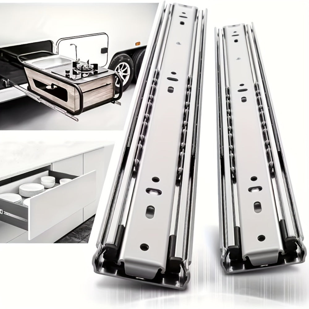Ball Bearing Drawer Slides Full Extension 2 Pack – Heavy Duty Stainless Steel Cabinet Slides Quiet Smooth Glide Side Mount 10 14 16 Inch for Kitchen Dresser Office Furniture DIY Ca - product image