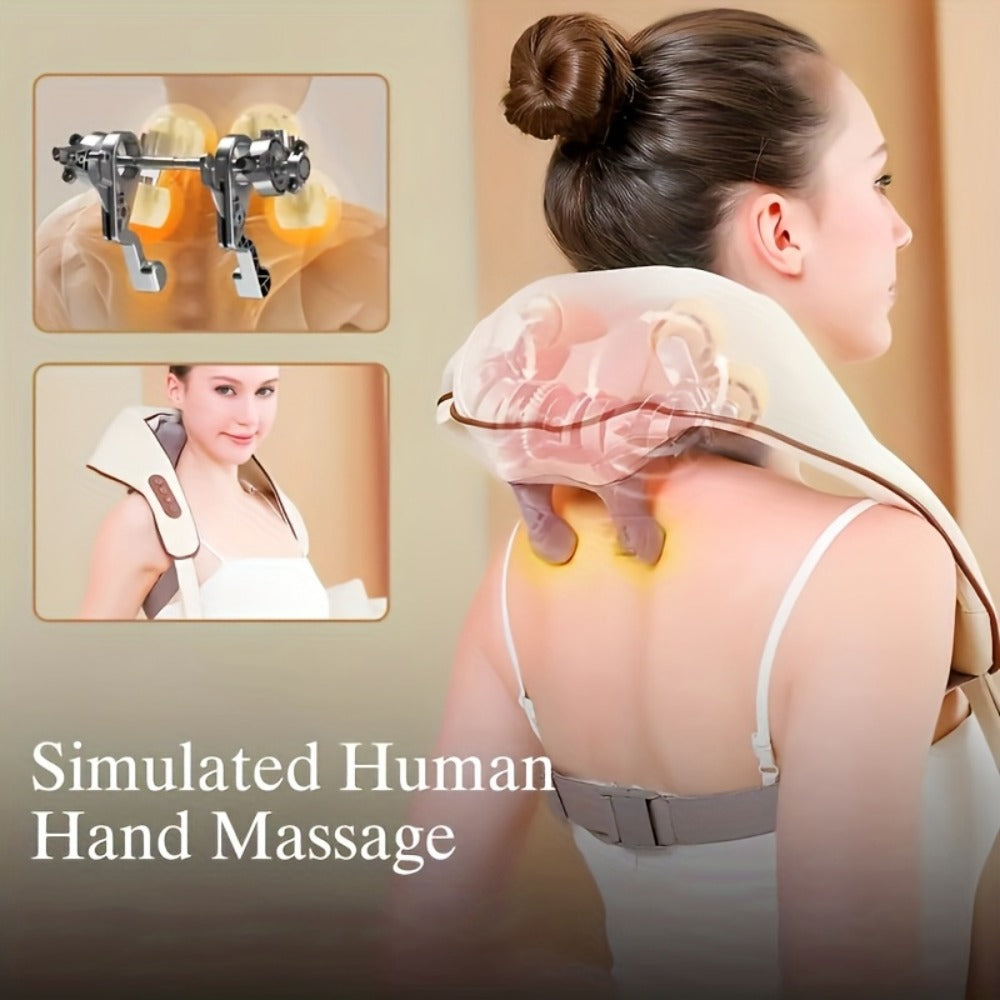 Neck Shoulder Massage Pillow 8D Deep Kneading Wireless Electric Back Massager Simulates Human Hands for Neck Shoulder Back Pain Relief Gift for Women Men - product image 6