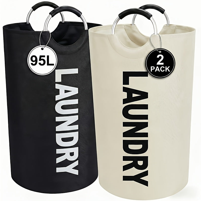 2pcs Large Laundry Basket | Foldable, Elevated, High Quality With Half Ring Handle Design | Brand: Moonrise - product image 17