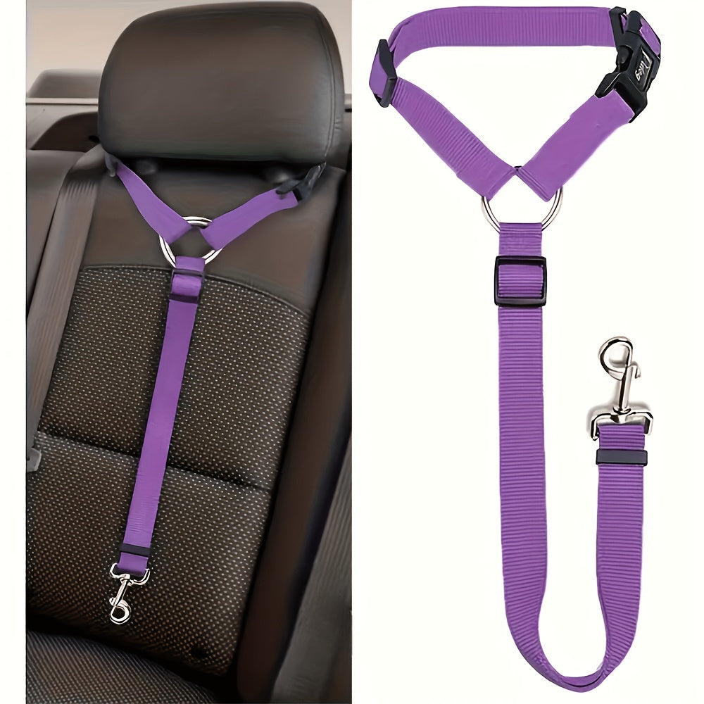 Secure Pet Travel for All Cars SUV Trucks – Dog Car Seat Belt Safety Harness 2 Pack Adjustable Universal Vehicle Tether with Quick-Release Buckle & Anti-Tangle - product image