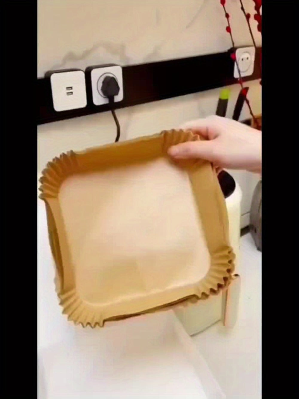 Air Fryer Parchment Paper Liners 250pcs - Non-Stick Disposable Square Liner Sheets for 5-8QT Air Fryer Basket Baking Roasting Microwave Unbleached - product image 7