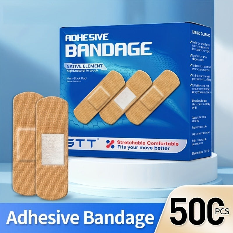Bulk Wound Care Strips for Home First Aid, Finger Cuts, Skin Wrapping & Everyday Injuries, Discreet Natural Color – 500pcs Adhesive Bandages Flexible - product image 3