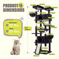 Cat Furniture with Sisal Scratching Posts, Plush Perches, Hammock, Basket & Corner Condo Cave, Hanging Toys & Climbing Ramp, Multiple Sizes & Colors | Cat Tree - product image