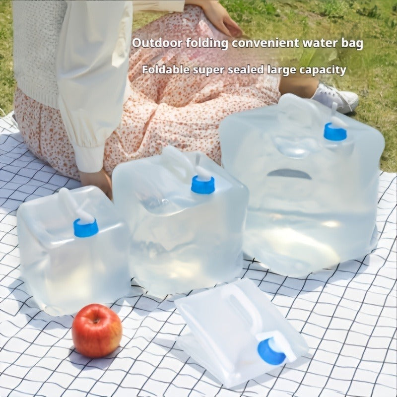 Foldable Water Storage Container 5.28 Gallon | Food-Grade BPA-Free Collapsible Water Jug with Spigot & Handle | Hiking | Leak-Proof Rectangular Design for Camping | Emergency Backup | Road Trips & Outdoor Use