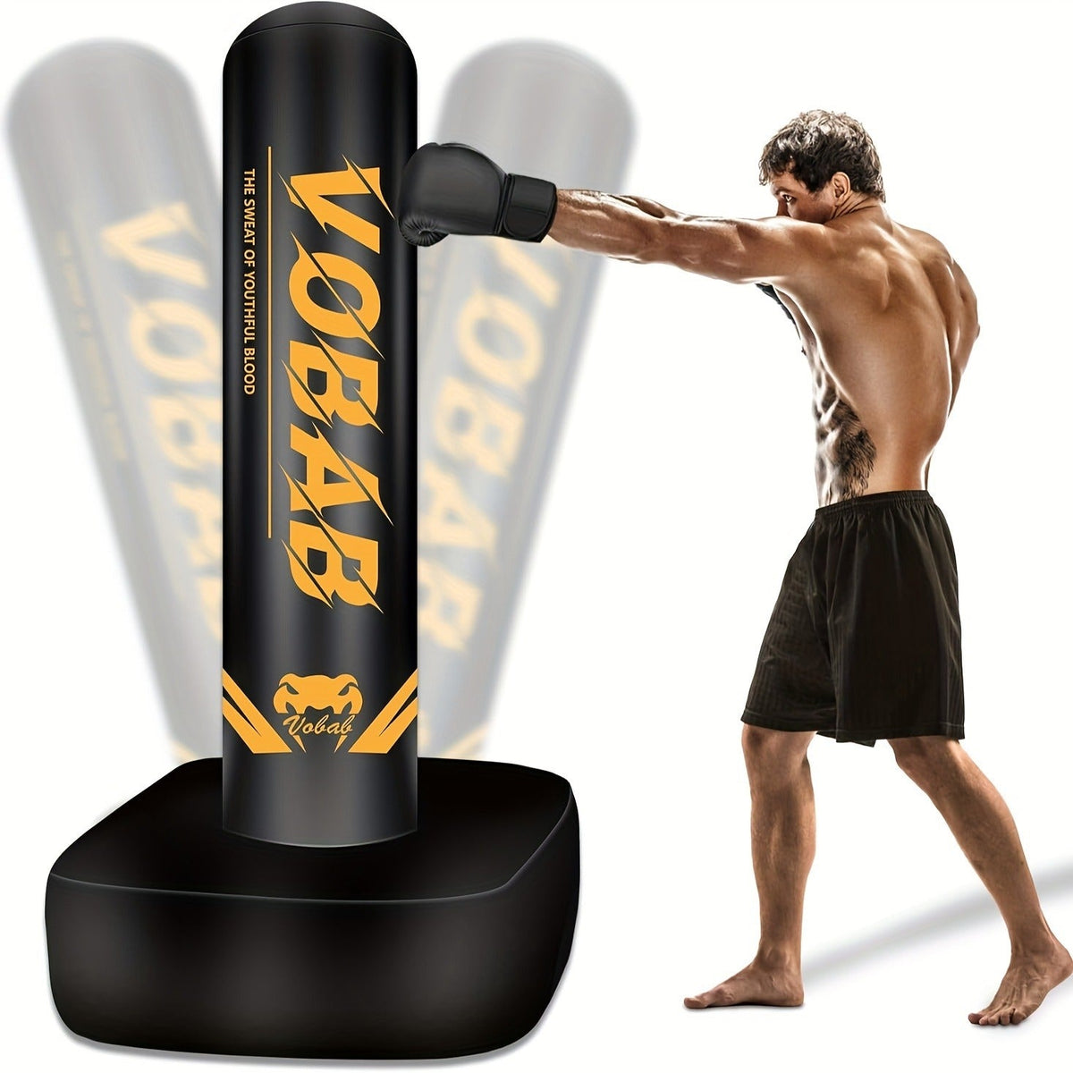MMA, Muay Thai, Karate & Boxing Training, Men & Women – 70-Inch Freestanding Punching Bag with Stand for Adults