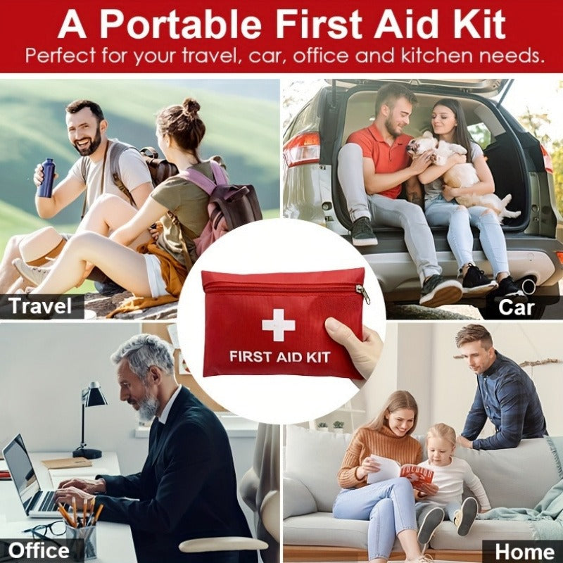 First Aid Bag 16-Pack | Empty Water-Resistant Nylon Pouch with Full-Open Zipper & Cross Symbol, Lightweight Travel-friendly Medical Bag for Home, Car, Office - product image 6