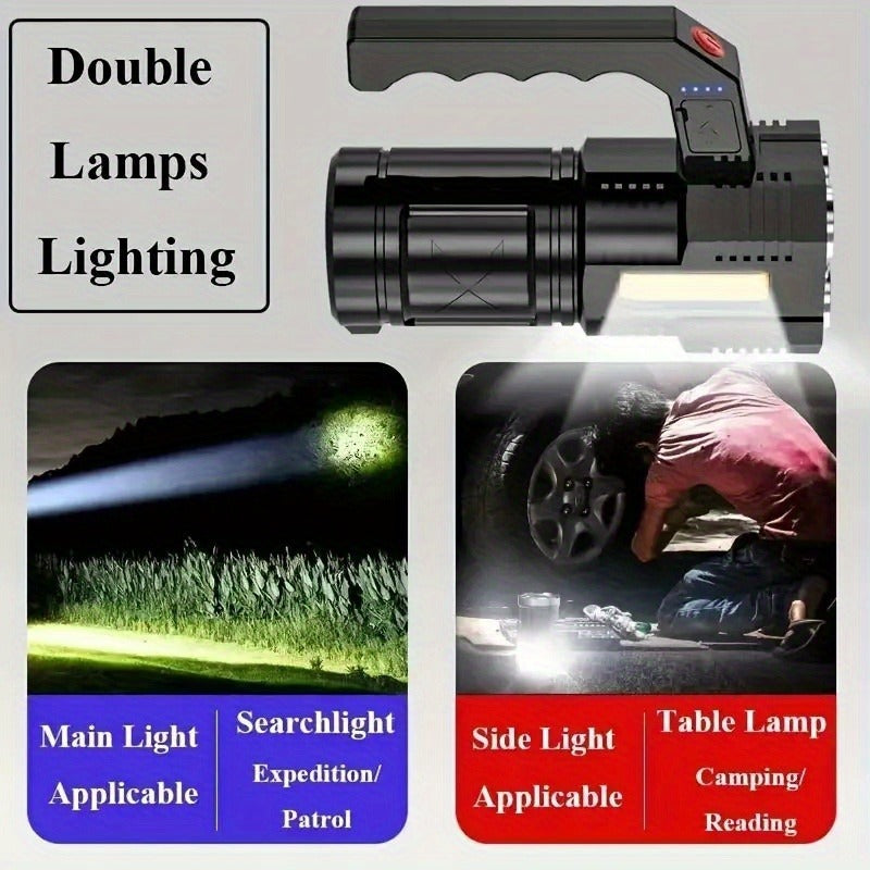 XHP90 Tactical Flashlight 2 Pack 300 Lumen 4 Modes USB Rechargeable 18650 Camping Light with Battery Display 200m Beam - product image 5