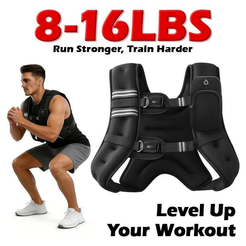 Slim Fit Reflective Design with Phone Pouch, Snap-On Unisex Weight Training Vest for Gym, Core Strength & Bone Health, 8 / 12 / 16 lb Options – Weighted Vest - product image 10