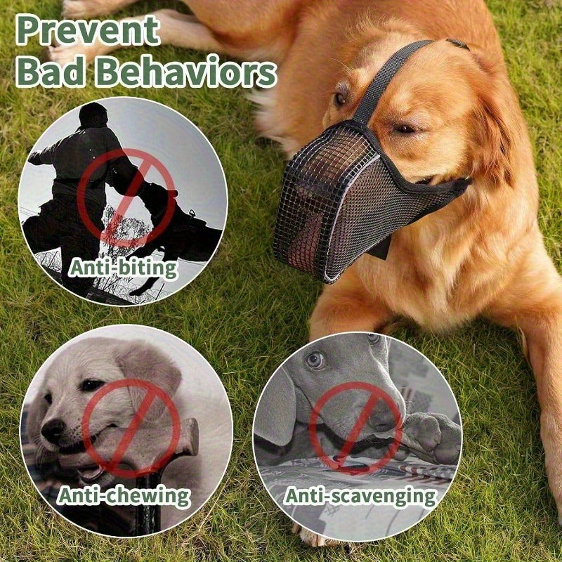 Dog Muzzle Reflective Mesh 2 Pack Anti-Bite Full Coverage with Adjustable Straps – Sizes M L XL XXL – Soft Breathable Polyester Dog Mask for Grooming Vet - product image 8