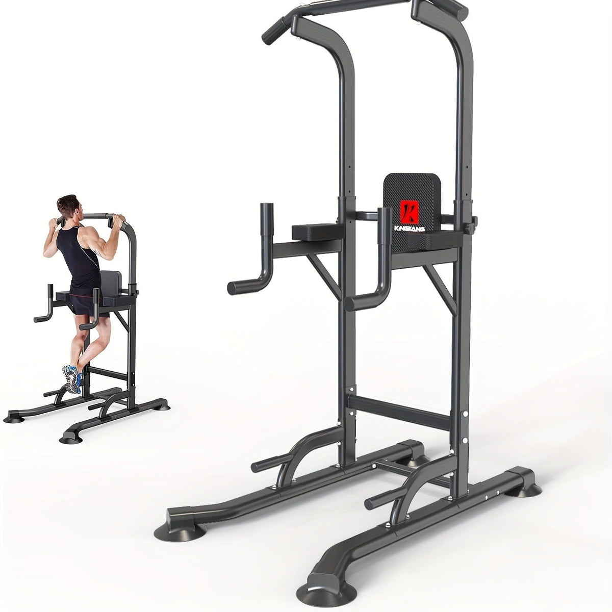 Adjustable Height Multi-Function Home Gym Strength Training Workout Station for Dips, Chin Ups, Push Ups, Leg Raises & Upper Body Exercise, 3 Models Available - product image 7