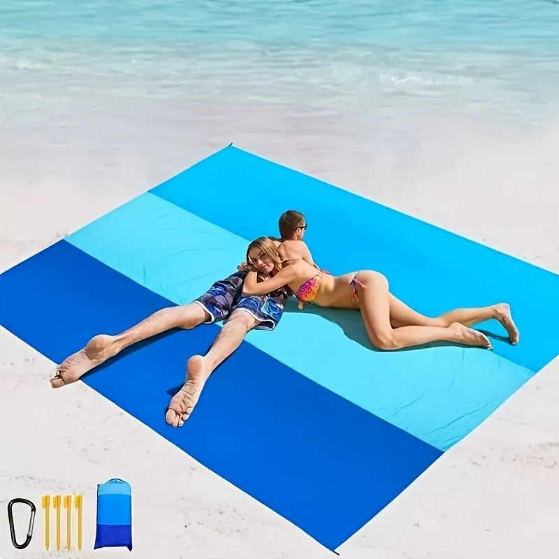 Sandproof Beach Blanket Oversized 55"x78" | Featherlight Waterproof Large Mat for Adults, Travel Camping Hiking Picnic Outdoor Beach Towel