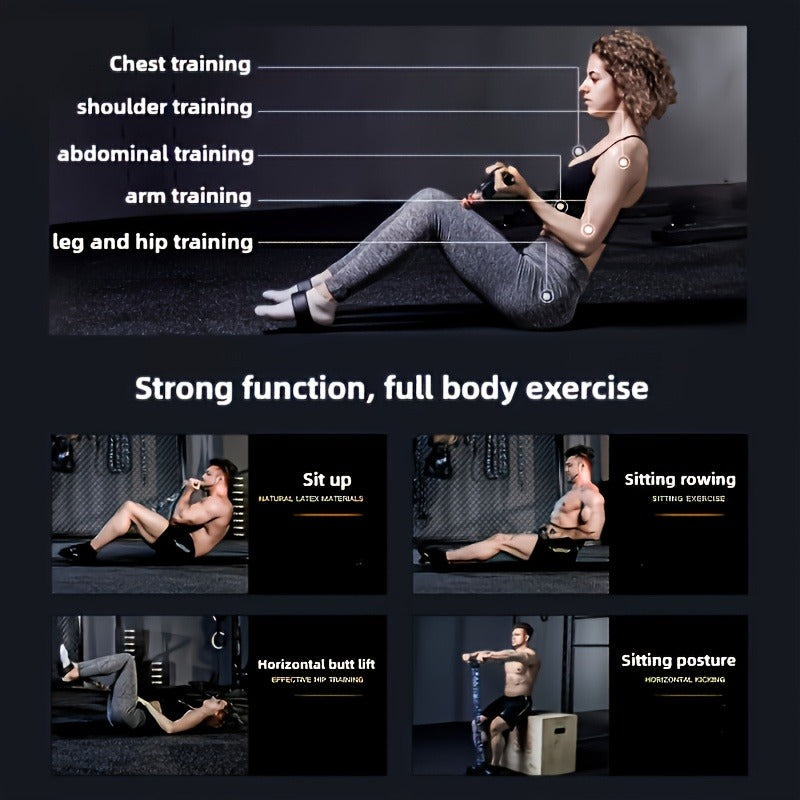 TPE Stackable Exercise Bands for Sit-Ups, Leg & Ab Workouts, Adjustable Strap, 50 / 100 / 150 lb Options, Home Gym Strength Training for Men & Women, Black - product image 9