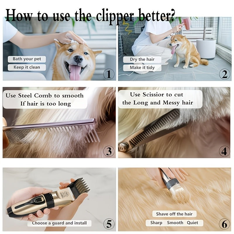Pet Hair Trimmer USB Rechargeable Wireless Clipper for Dogs & Cats | Low Noise Electric Grooming Scissors, Lithium Battery, Home & Salon Use, Safe Low Voltage - product image 10