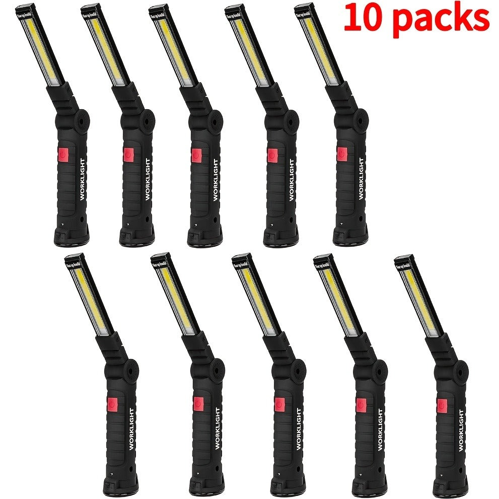 10 Pack – COB LED Work Light, 1000 Lumen Rechargeable Portable Hanging Camp Lamp with Built-In Battery, 200M Range for Camping, Yard, Party & Vehicle - product image