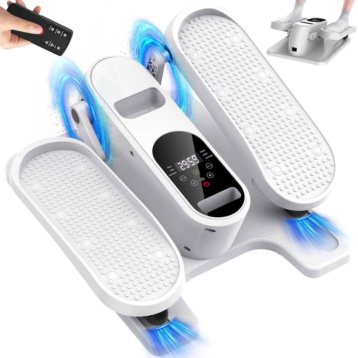 Under Desk Elliptical Machine | 12-Speed Electric Seated Leg Exerciser, Quiet & Carry-along Foot Pedal Trainer with Remote, for Seniors & Home Office Workouts - product image