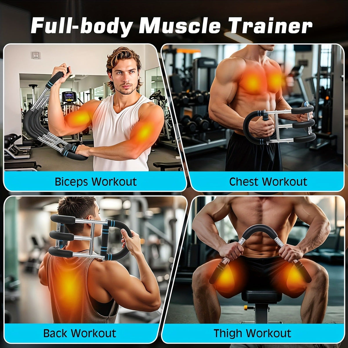 Adjustable Arm & Tricep Trainer – Spring Chest Expander Bar