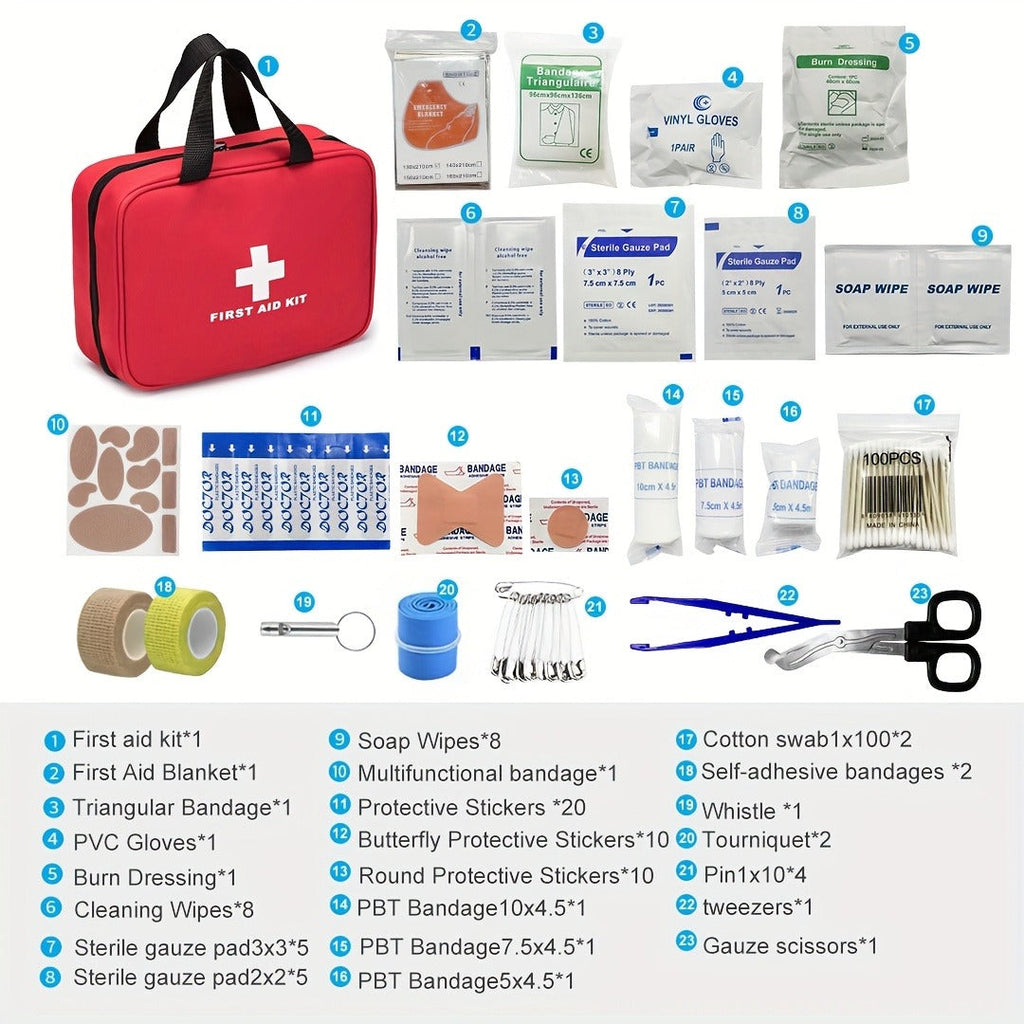 338 Piece First Aid Kit Waterproof Space-saving Trauma Kit Home Car Camping - product image