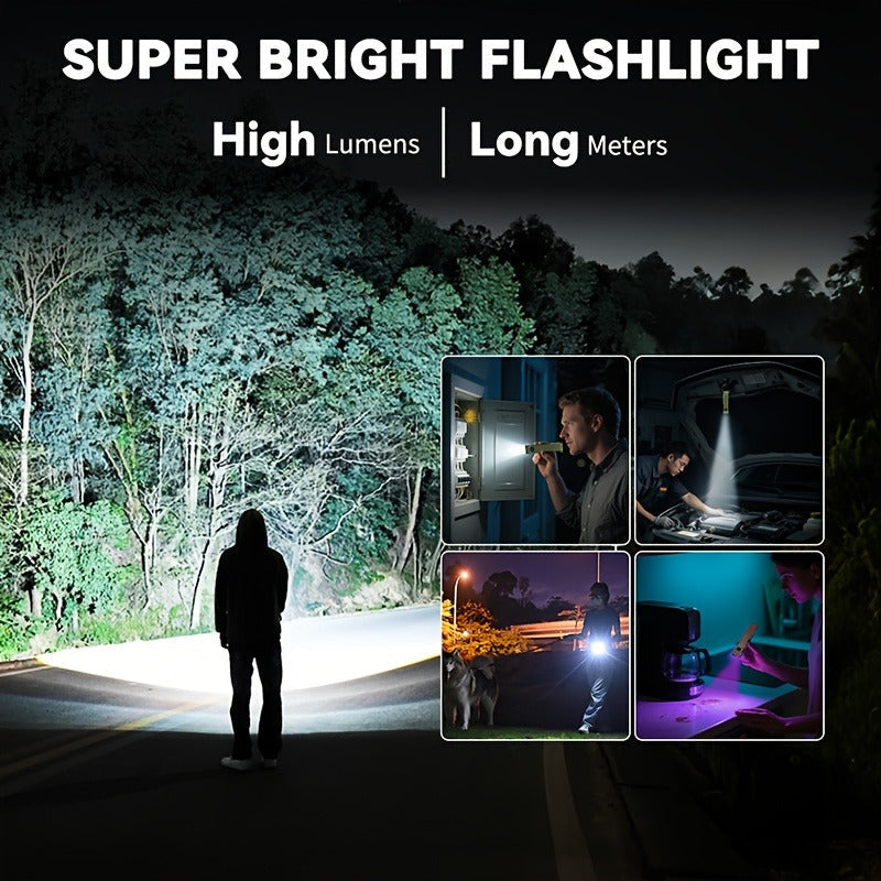 Magnetic LED Flashlight 9 Modes UV Side Light Digital Display 1500mAh Rechargeable Aluminum Torch for Home Emergency Camping - product image 5