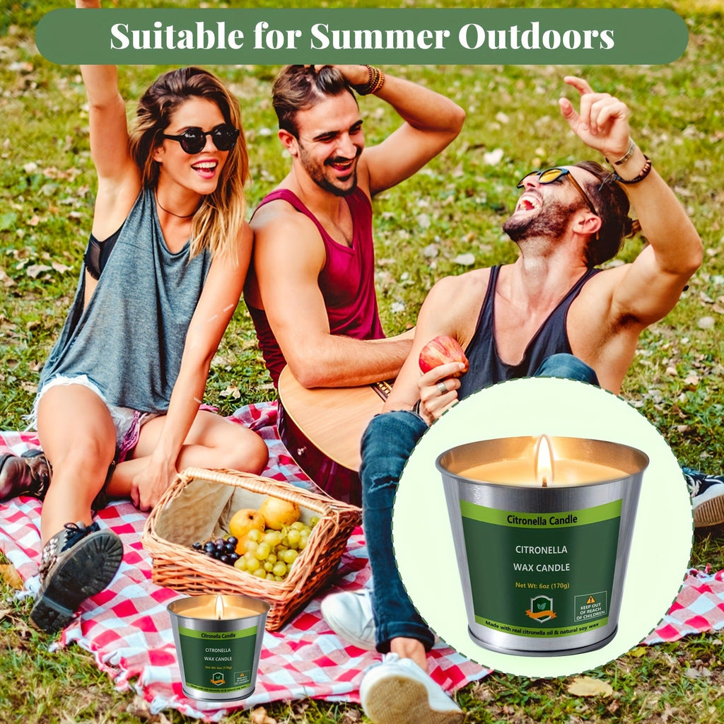 Citronella Candles Set 4 Pack Outdoor Indoor Bug Repellent Candles for Patio BBQ Garden Yard Camping Party Deck Holiday Gift Fall Candles Mosquito Repellent - product image 5