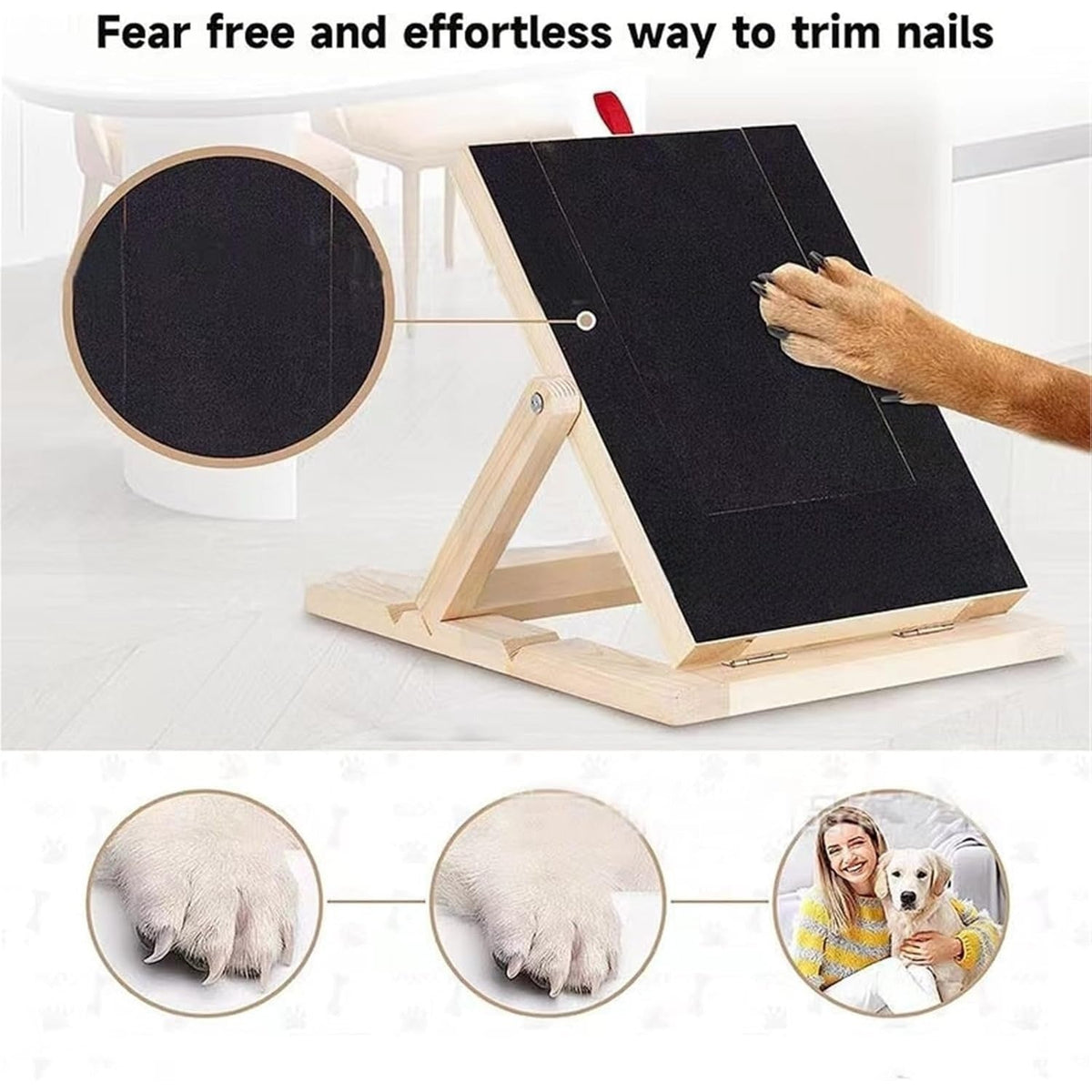 Dog Scratch Pad for Nails | 65°) Foldable Nail File Scratch Board, Includes 2 Sandpaper Sheets, Nail Clipper Alternative for Dogs, with or without Bracket - product image 10