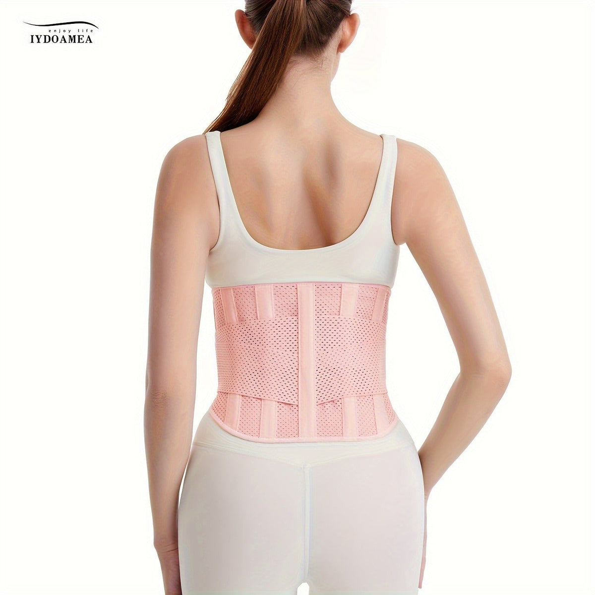 Breathable Back Brace Air Mesh with 4 Steel Plates & 2 Spring Stays – Anti-Skid Adjustable Lumbar Support Belt for Work, Men Women, S – XXL in 3 Colors