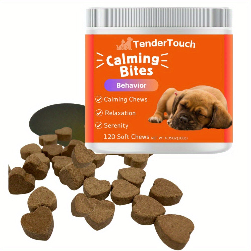 Natural Relaxation & Stress Relief Supplement for Dogs, Emotional Balance Support, Chill-Out Canine Soft Chews for Anxiety, Thunderstorms & Separation, 200g / 7.05oz | Dog Calming Chews 120ct