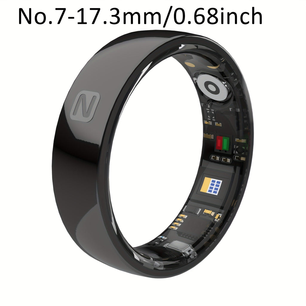 Fitness Tracker Smart Ring | Men & Women Sizes 7 | IP68 Waterproof, Sleep & Step Monitor, Crystal Charging Case, Stainless Steel | 13 - product image