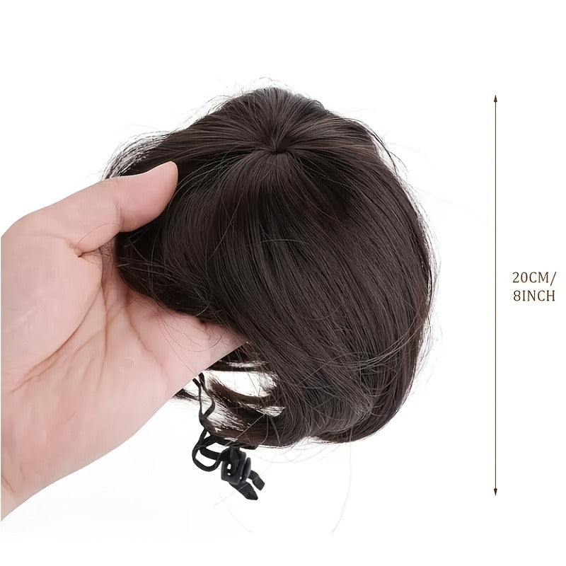 Funny Pet Hair Headpiece Adjustable Heat-Resistant Trimmable Black Brown Wig for Halloween Christmas Birthday Party Dress Up Photo Prop – Dog Wig Costume for - product image 4