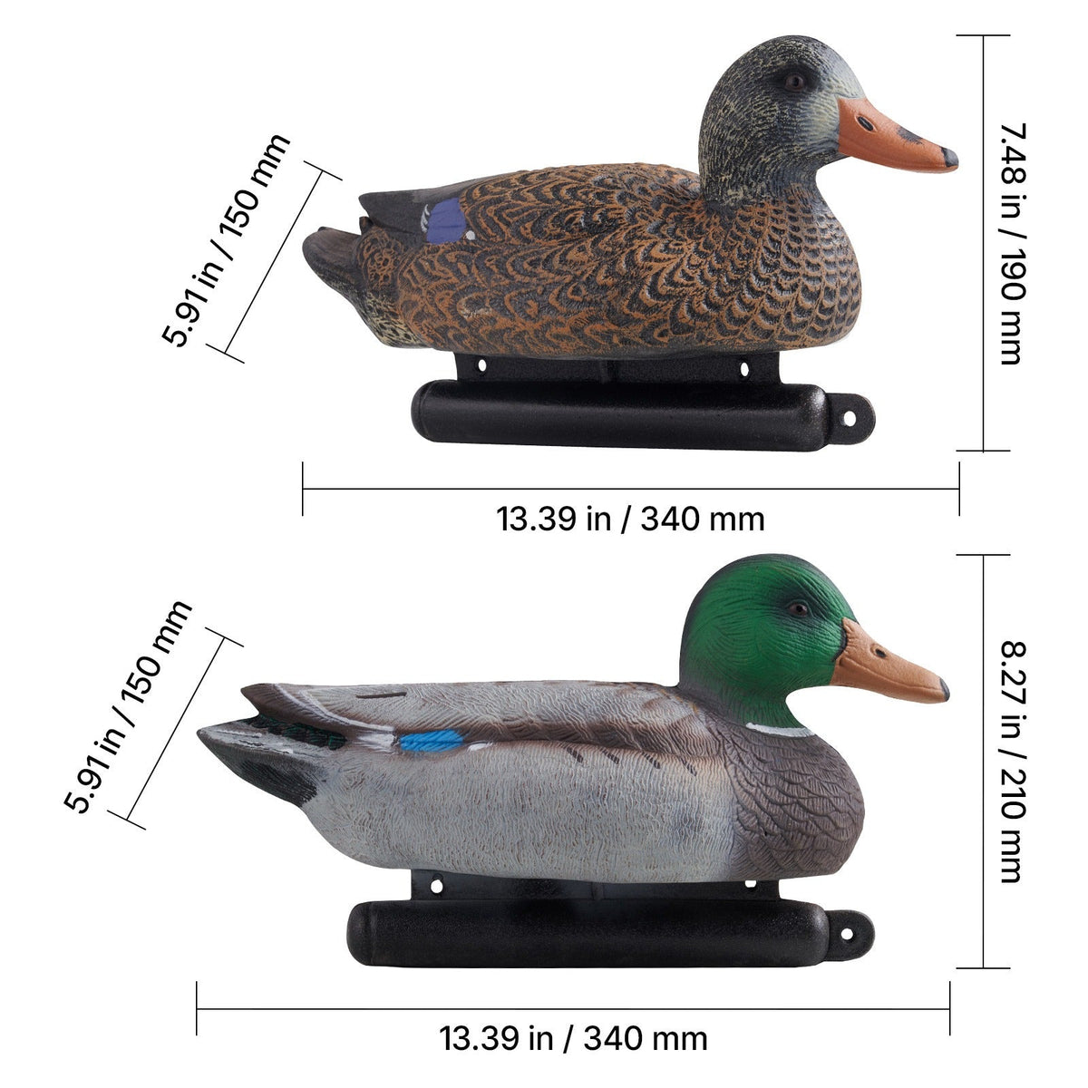 Realistic Floating Teal Decoy Set with Bionic Painting, XPE Compression Storage, 3 Male & 3 Female Ducks for Hunting, Pond Garden Yard Decoration, Flock - product image 9