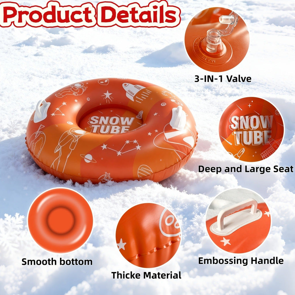 Triple-Layer PVC Snow Tubes 36 & 40 Inch, 220 lbs Capacity, 3-Layer Airlock Valve, Non-Slip Thickened Base & Embossed Handles for Ski Resort & Outdoor Winter - product image 6
