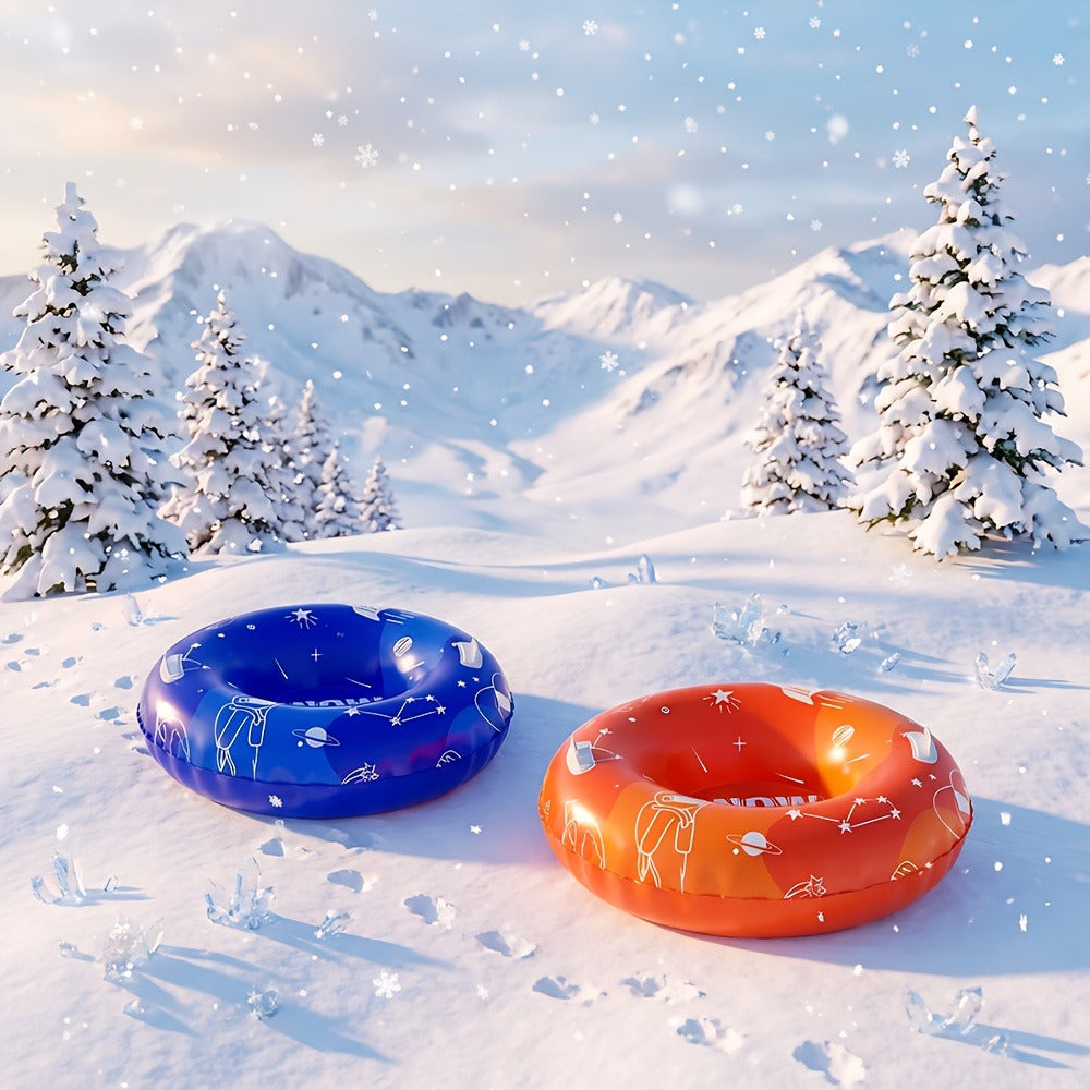 Extra-Large PVC Snow Sleds with 2 Dual Handles, Rugged Inflatable Snow Tubes for Hill Sledding, Ski Resort & Outdoor Winter Snow Sports – Snow Tubes for Adults 36 Inch 3-Pack
