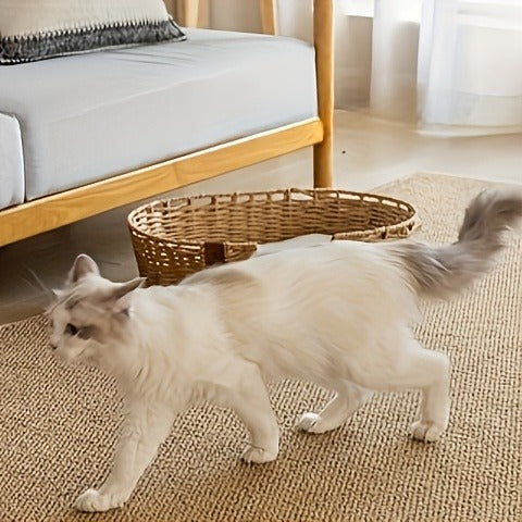 Cat Scratching Mat Natural Seagrass Pet Bed Pad Dog Crate Mat Feeding Mat Pineapple Weave 23x35 Inch Sturdy Washable Indoor Cat Rug Lounge - product image 15
