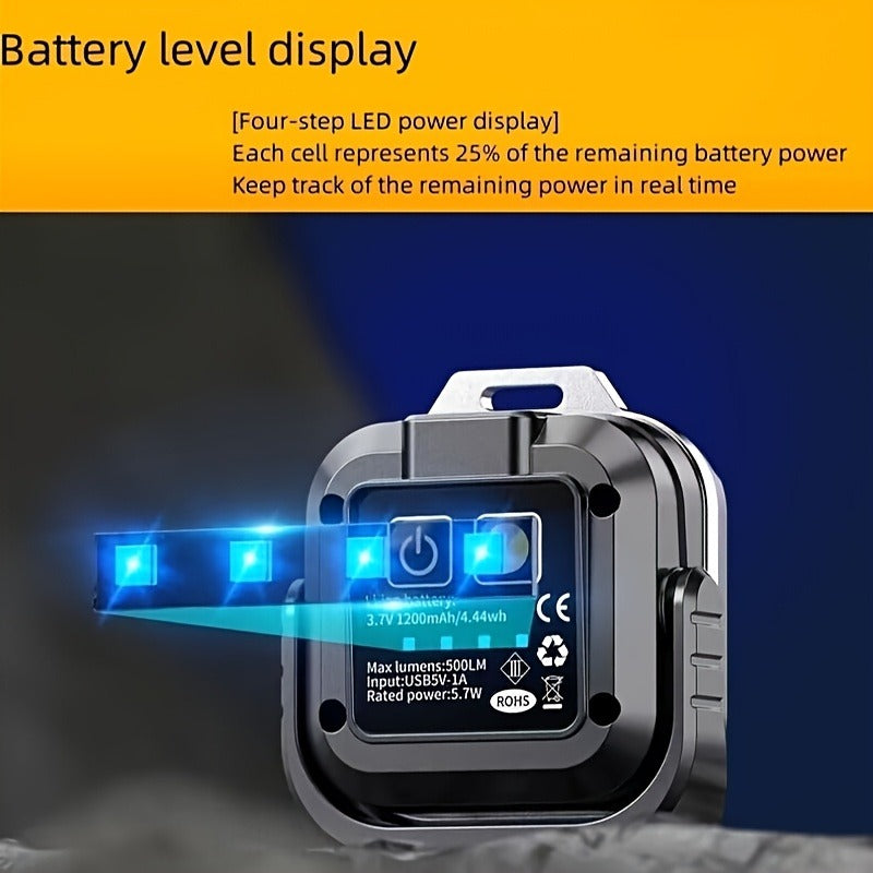 COB LED Work Light Rechargeable 500 Lumen 6 Modes Adjustable Color Temp Mini Tactical Flashlight for Camping Garage Car Repair Emergency EDC - product image 7