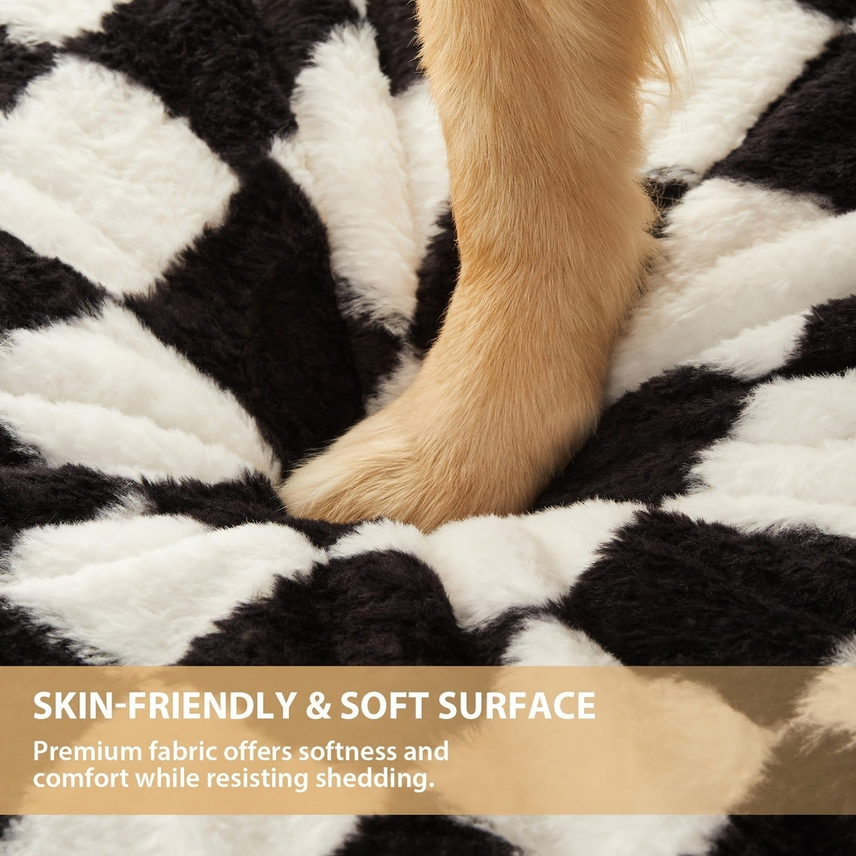 Non-Slip Bottom, Black & White Plaid, Soft Memory Foam Dog Sofa Bed for Small Medium Large Dogs, S M L XL XXL Sizes – Orthopedic Dog Bed with Removable - product image 10