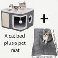 Foldable 2-Level Cat Tree with Scratching Post, Toy Tunnel & Plush Hanging Ball, Space-Saving Nylon Canvas Cat Furniture 16.5x16.5x13in for Small Spaces - product image 12