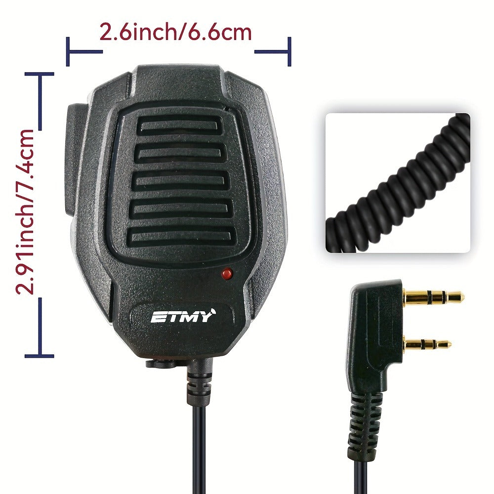 Coiled Cable, 360° Rotating Clip – Walkie Talkie Speaker Mic 3.5mm Jack for Baofeng BF-888S UV-5R & Kenwood TK Series - product image 4