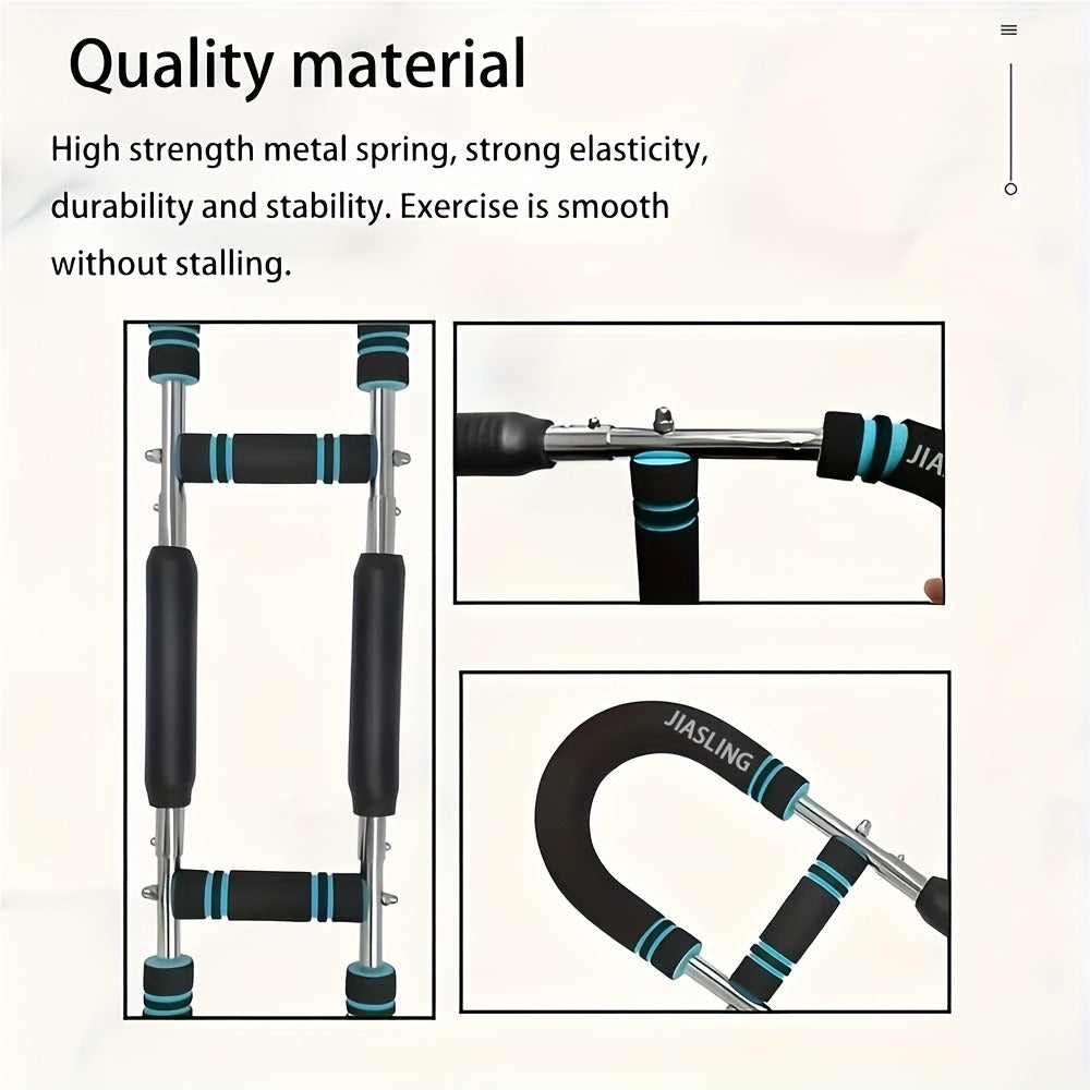 Arm Strength Trainer U-Shaped Spring Resistance Bar – Carry-along Home Gym Chest Expander & Forearm Strengthener with 2-Level Adjustable Resistance Bands - product image 8