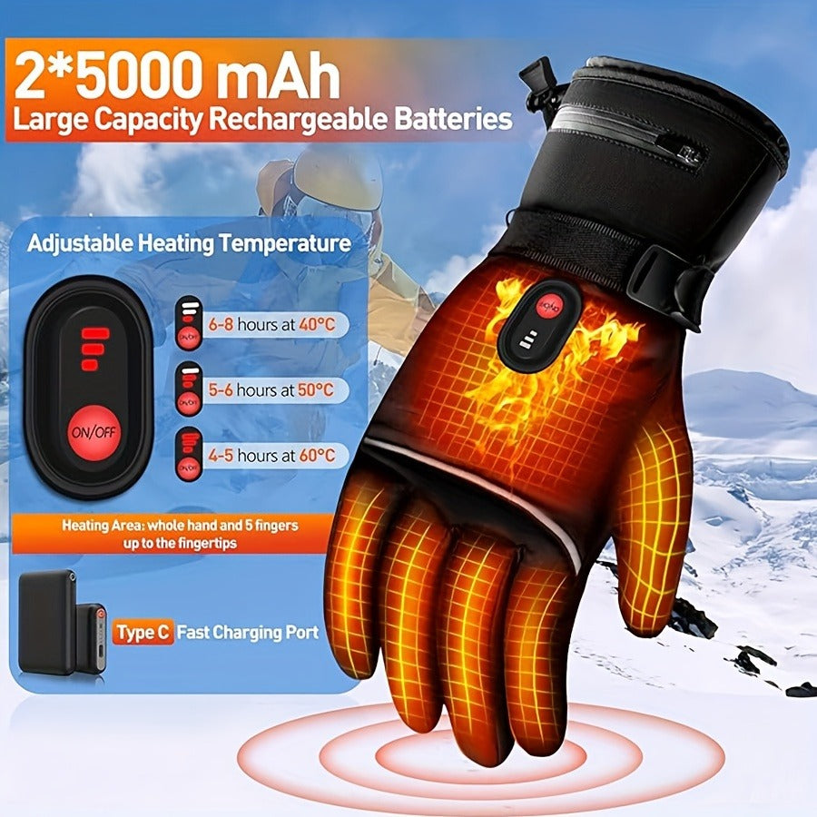 Rechargeable Heated Gloves 2x5000mAh | 3-Speed Temperature Control, Touchscreen Fingertips, Thermal Winter Gloves for Men & Women, Skiing, Hunting, Fishing - product image 6
