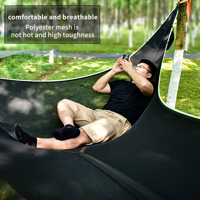 Outdoor Triangle Hammock Multi-Person – Sturdy Hanging Hammock for Adults & Kids – Large Aerial Tree Tent, Mesh Swing Camping Hammock for Backyard, Camping - product image 9