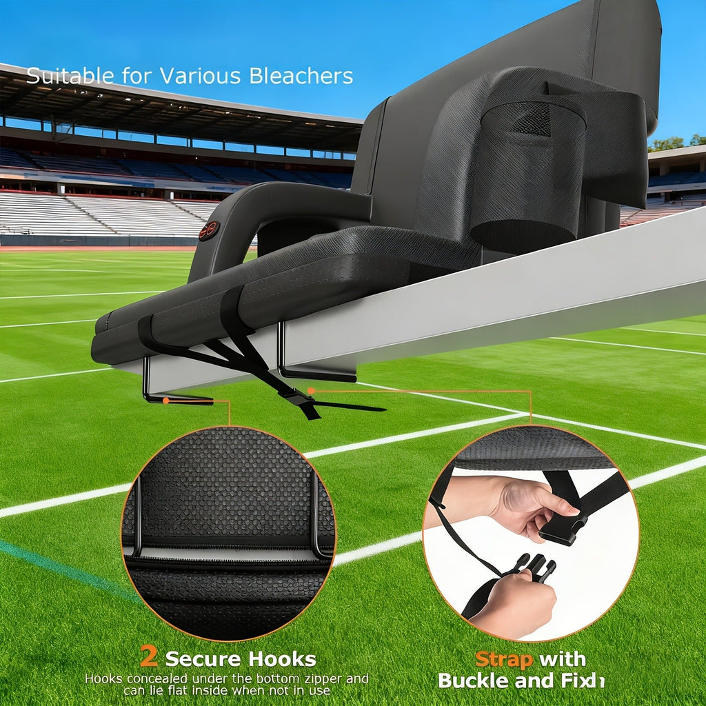 Heated Stadium Seat with Back Support for Bleachers 6 Reclining Positions 3 Heat Levels Dual-Zone USB Heated Bleacher Chair with 5 Storage Pockets Adjustable - product image 9