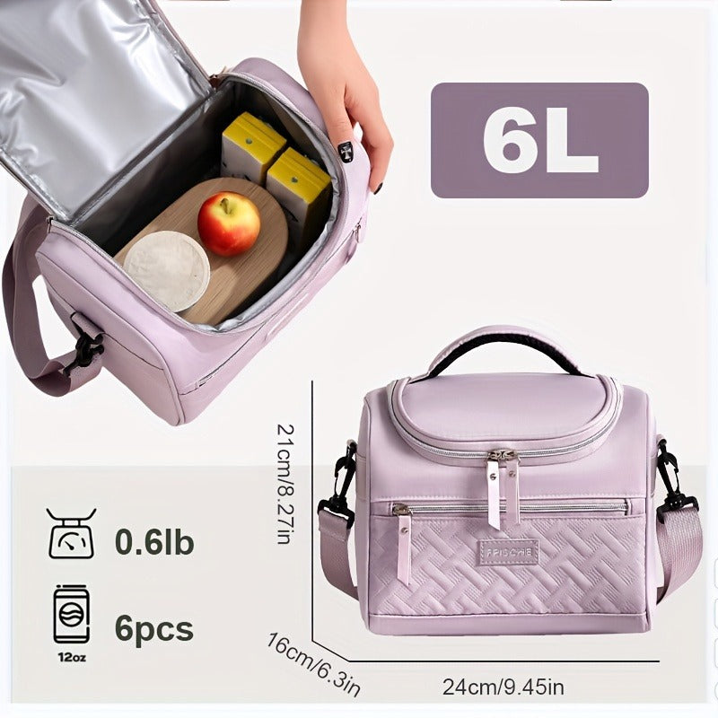 Insulated Lunch Bag Cooler Tote with Padded Shoulder Strap Leakproof Washable Polyester Meal Prep Bag for Work Picnic School Outdoor Activities Men Women for Everyday Use