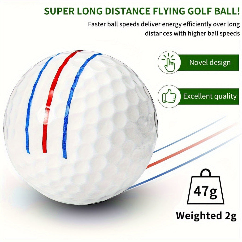 Golf Balls 6pcs Long Distance High Speed with 360-Degree Aiming Line Add 40+ Yards Distance Sturdy Performance Golf Ball Set for Men Women Beginners Advanced - product image 4