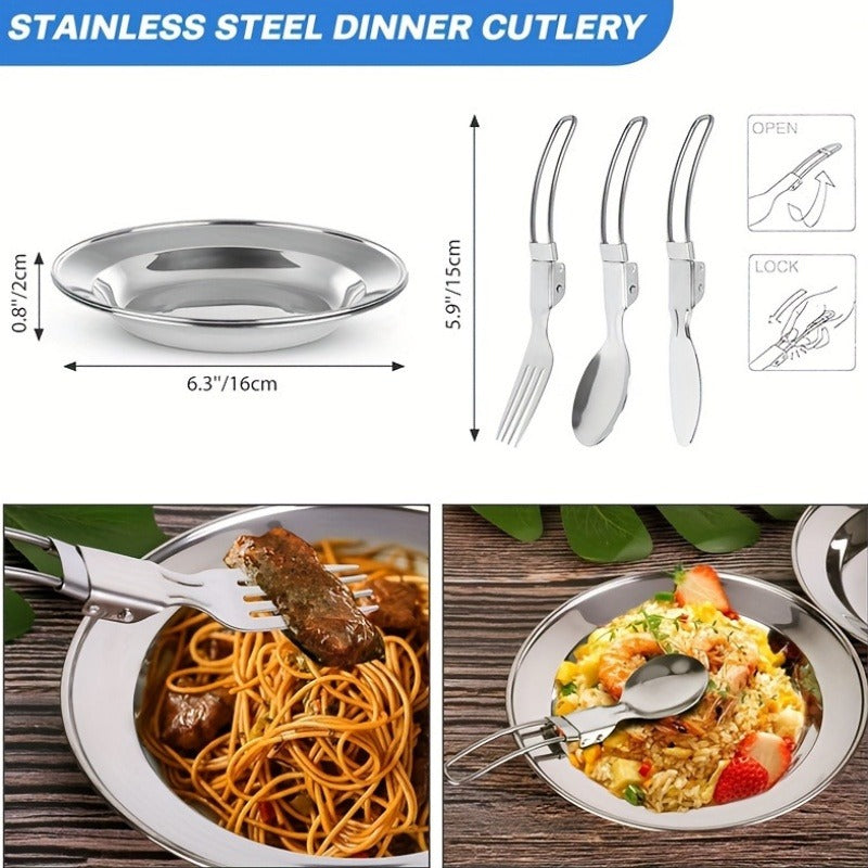 Camping Cookware Set for 2-3 People – Frying Pan – Carry-along Aluminum Outdoor Cooking Kit with Pot – Kettle & Cutlery – Featherlight Foldable Camp Kitchen - product image 6