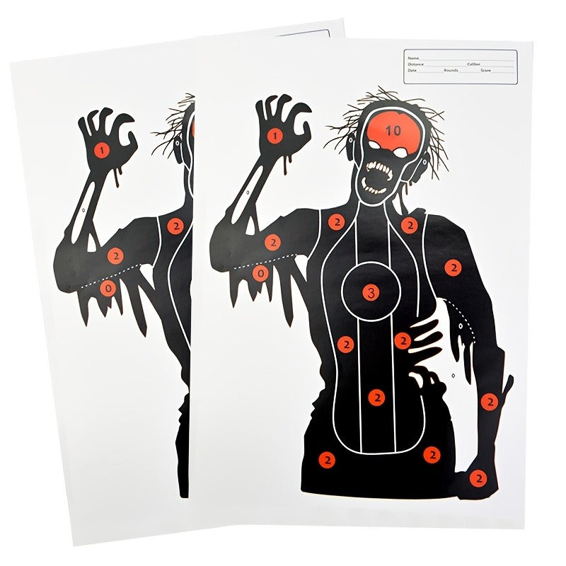 Shooting Target Paper 10 Pack 45x32cm Large Glossy – Archery Targets for Shooting Practice Accuracy Training – Skeleton Balloon Human Silhouette Target Sheets - product image 7