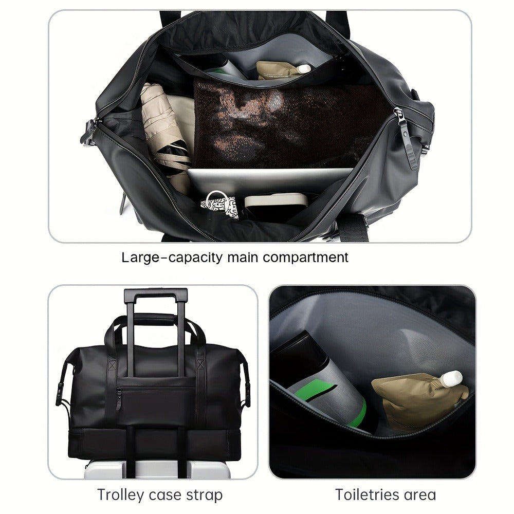 Lightweight Weekender Travel Bag for Workout, Daily Use, Carry-On & Overnight Trips, Available in Black, Blue & Gray – Gym Duffel Bag PU Collapsible Sports - product image 9