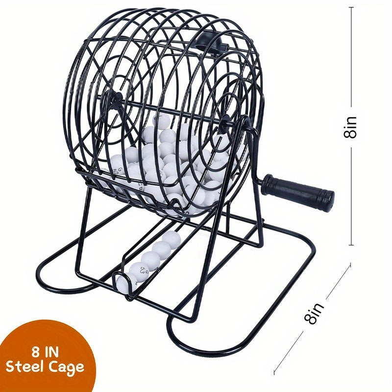 Bingo Game Set Metal Cage Lottery Machine Vintage Desktop Bingo Caller Kit for Family Game Night Party Adults Kids Birthday Holiday Gathering for Parties - product image 4