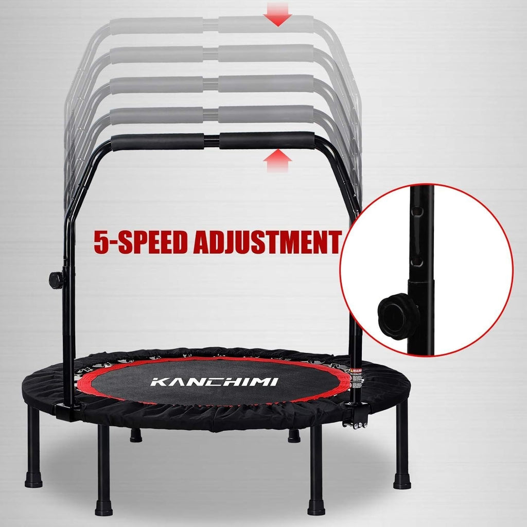 40" Foldable Mini Trampoline Rebounder for Adults & Family Indoor Fitness, Weight Loss & Cardio Workout | Small Jumping Bed for Home Gym
