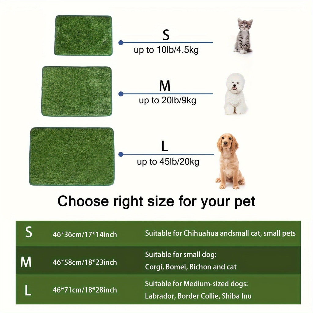 Washable Artificial Grass Mat, Anti-Odor, Indoor Outdoor Pet Toilet Pad for Dogs Cats, M & L Sizes | Reusable Dog Potty Training Pad - product image 4
